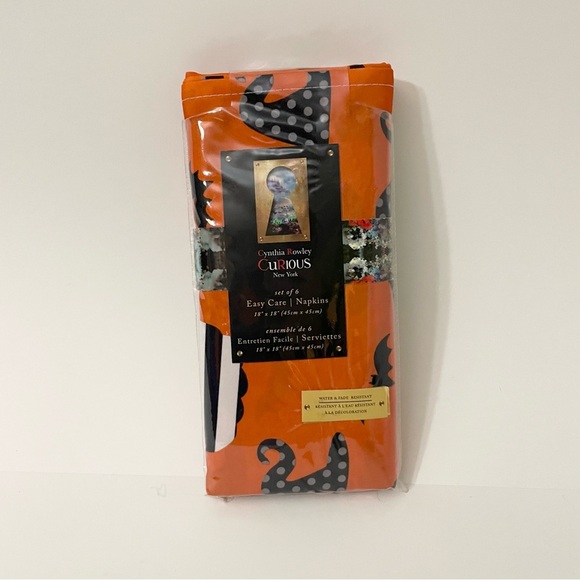 Curious By Cynthia Rowley Halloween Set of 6 Napkins - Picture 9 of 11